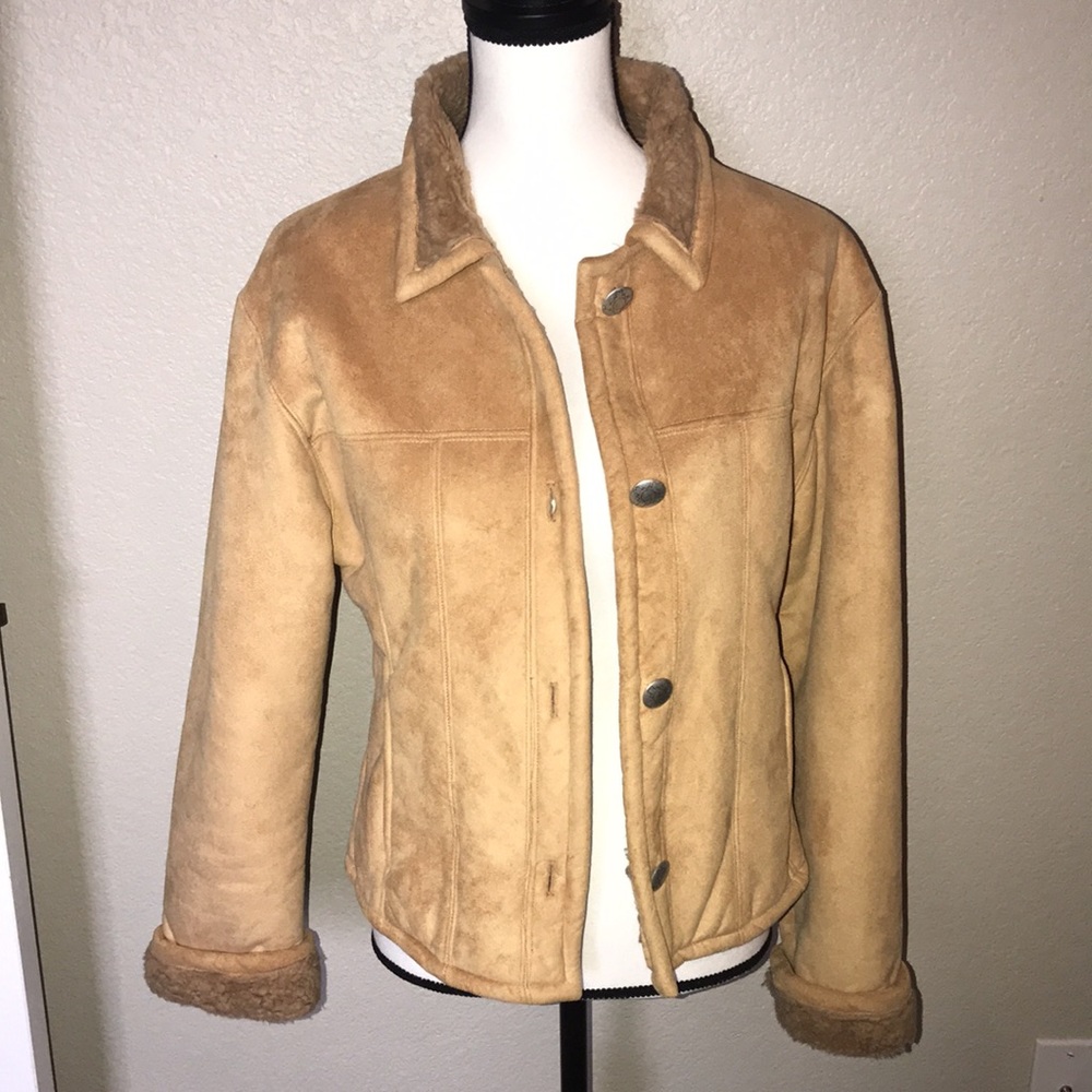 Black Diamond faux suede jacket with Sherpa lining